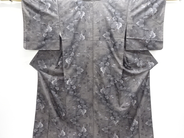 JAPANESE KIMONO / DORO OSHIMA TSUMUGI (7 maruki) / WOVEN IVY FRUITS